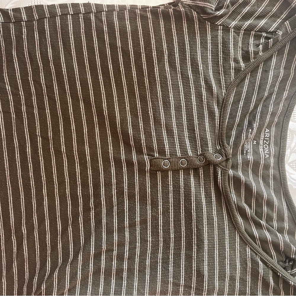 Arizona Jean Company Olive Striped Henley